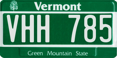 VT license plate VHH785