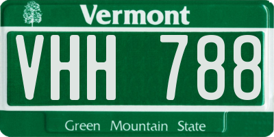 VT license plate VHH788