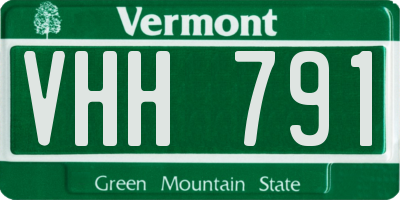 VT license plate VHH791