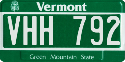 VT license plate VHH792