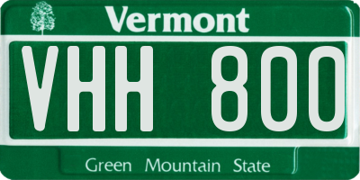 VT license plate VHH800