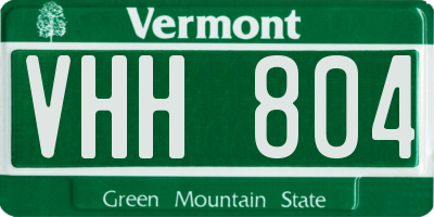 VT license plate VHH804