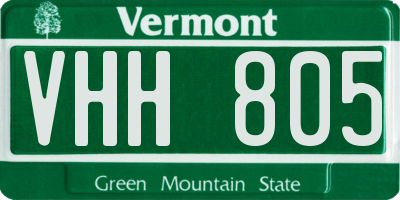 VT license plate VHH805