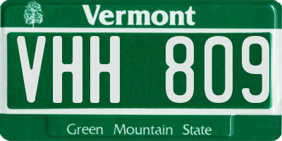 VT license plate VHH809