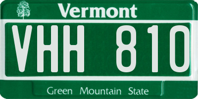 VT license plate VHH810