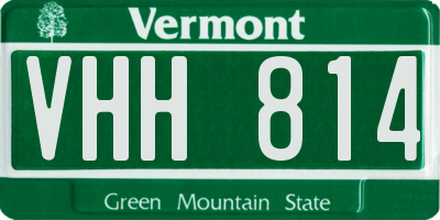VT license plate VHH814