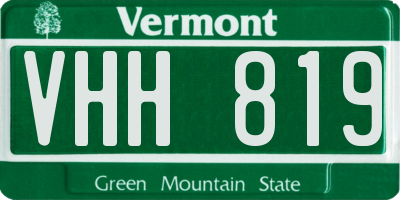 VT license plate VHH819