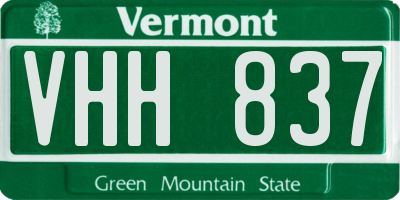 VT license plate VHH837