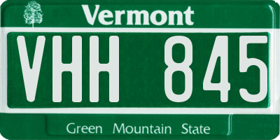 VT license plate VHH845