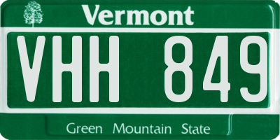 VT license plate VHH849