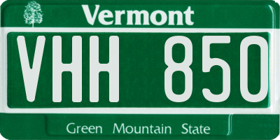 VT license plate VHH850