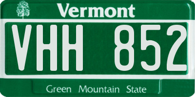 VT license plate VHH852