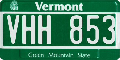 VT license plate VHH853