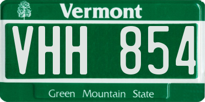 VT license plate VHH854