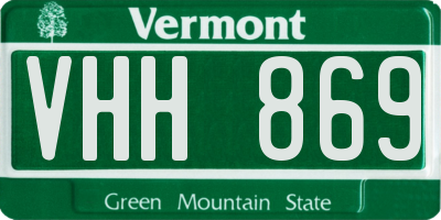 VT license plate VHH869