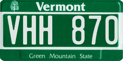 VT license plate VHH870