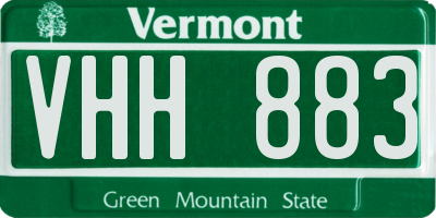 VT license plate VHH883