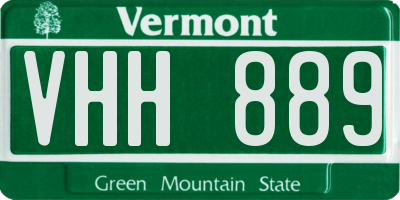 VT license plate VHH889