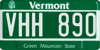VT license plate VHH890