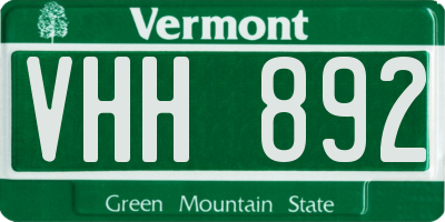 VT license plate VHH892