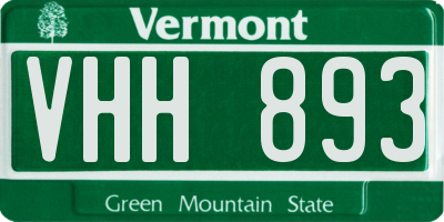 VT license plate VHH893
