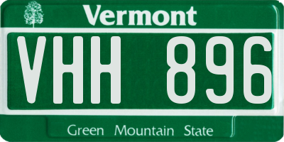 VT license plate VHH896