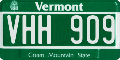 VT license plate VHH909
