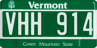 VT license plate VHH914