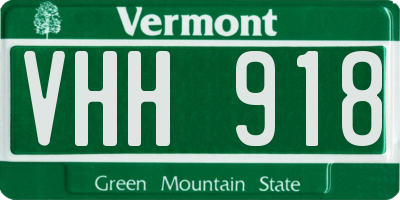 VT license plate VHH918