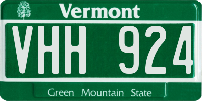 VT license plate VHH924