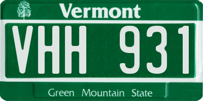 VT license plate VHH931