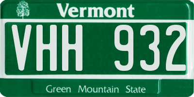 VT license plate VHH932