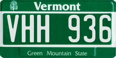 VT license plate VHH936