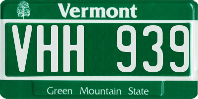 VT license plate VHH939