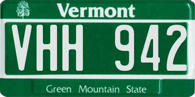 VT license plate VHH942