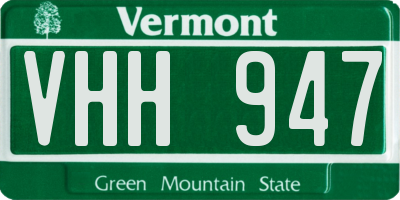 VT license plate VHH947