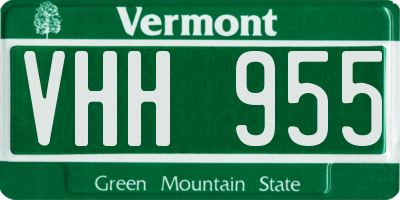 VT license plate VHH955