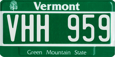 VT license plate VHH959