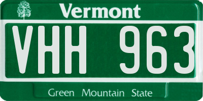 VT license plate VHH963