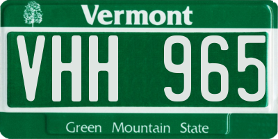VT license plate VHH965