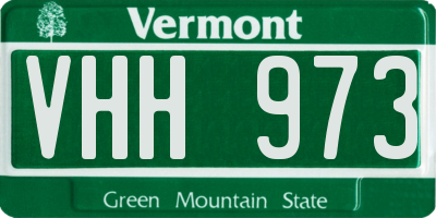 VT license plate VHH973