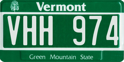 VT license plate VHH974