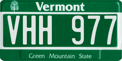 VT license plate VHH977