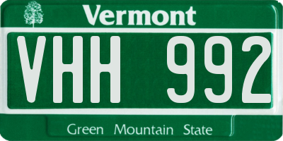 VT license plate VHH992