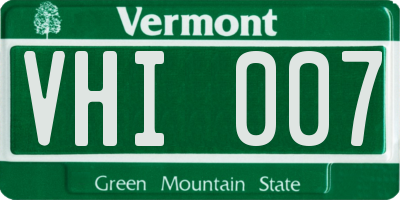 VT license plate VHI007
