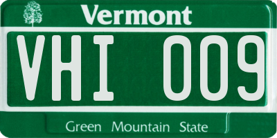 VT license plate VHI009