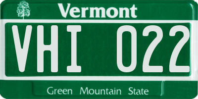 VT license plate VHI022