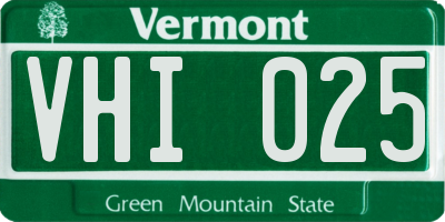 VT license plate VHI025