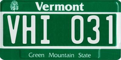 VT license plate VHI031