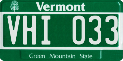 VT license plate VHI033